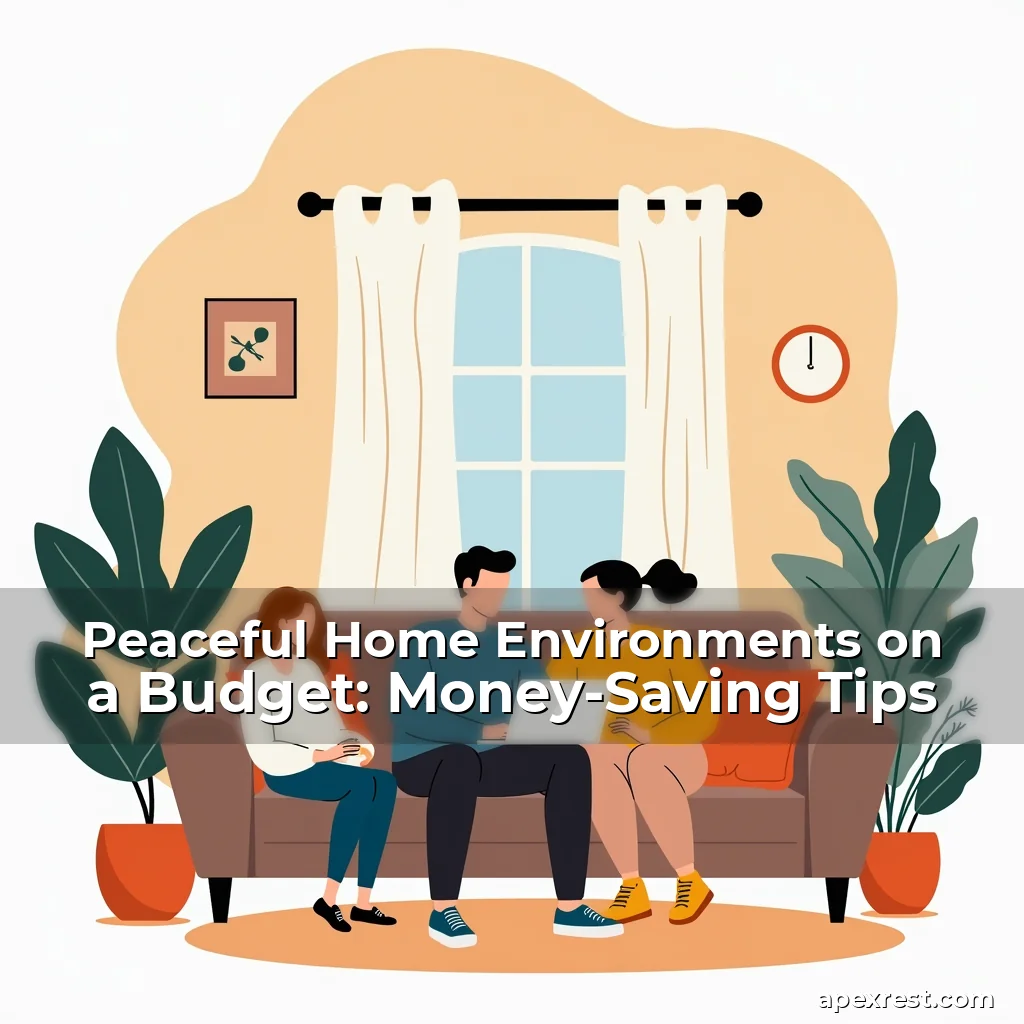 Artistic representation for Peaceful Home Environments on a Budget: Money-Saving Tips