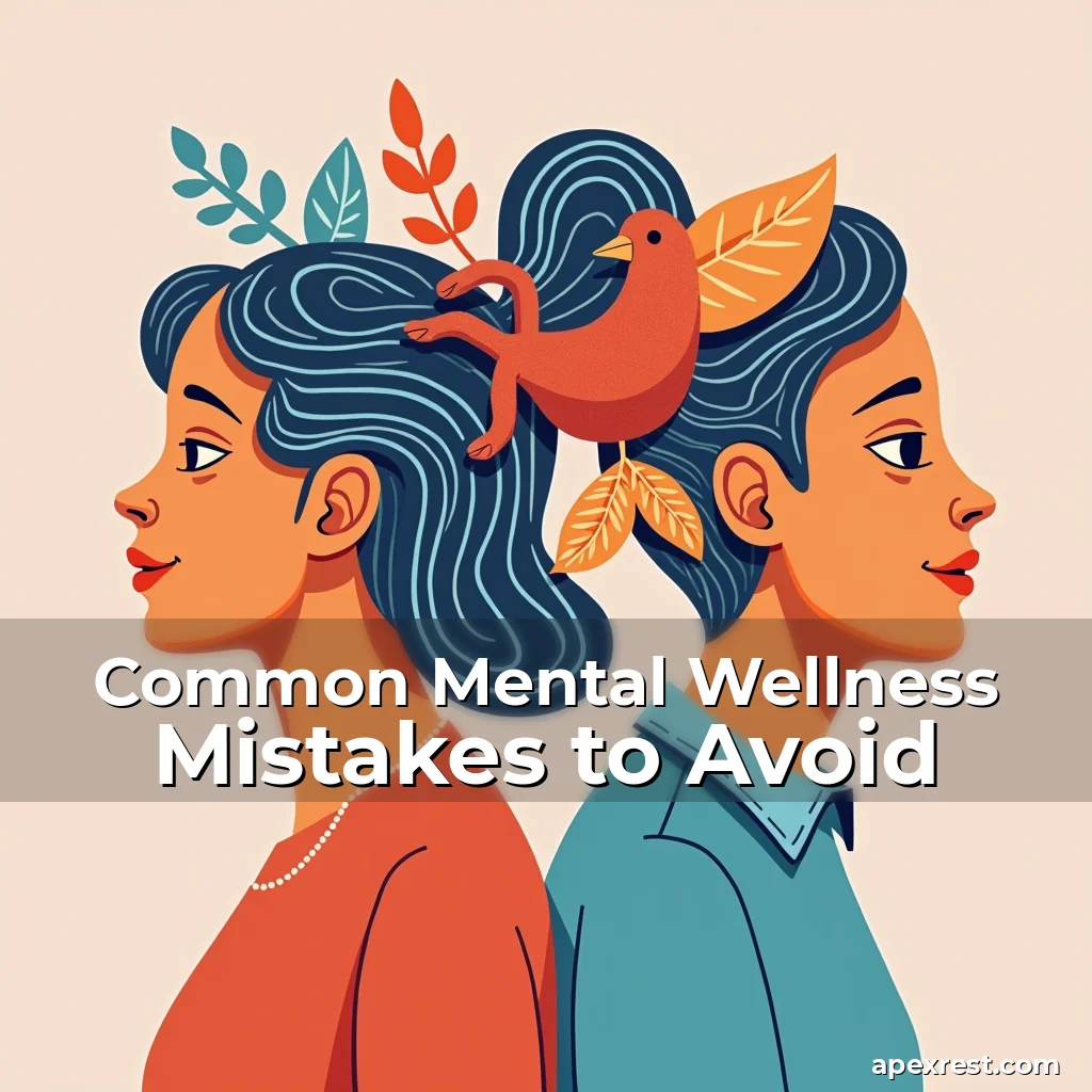 Artistic representation for Common Mental Wellness Mistakes to Avoid